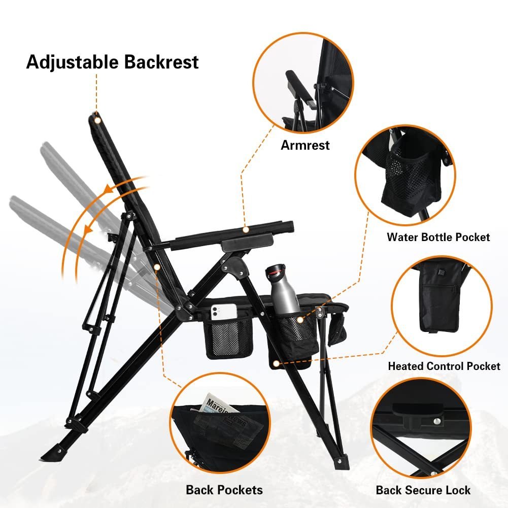 Antarctica Gear | Heated Camping Chair with 12V/16000mAh Battery Pack - Wholesale Electronics