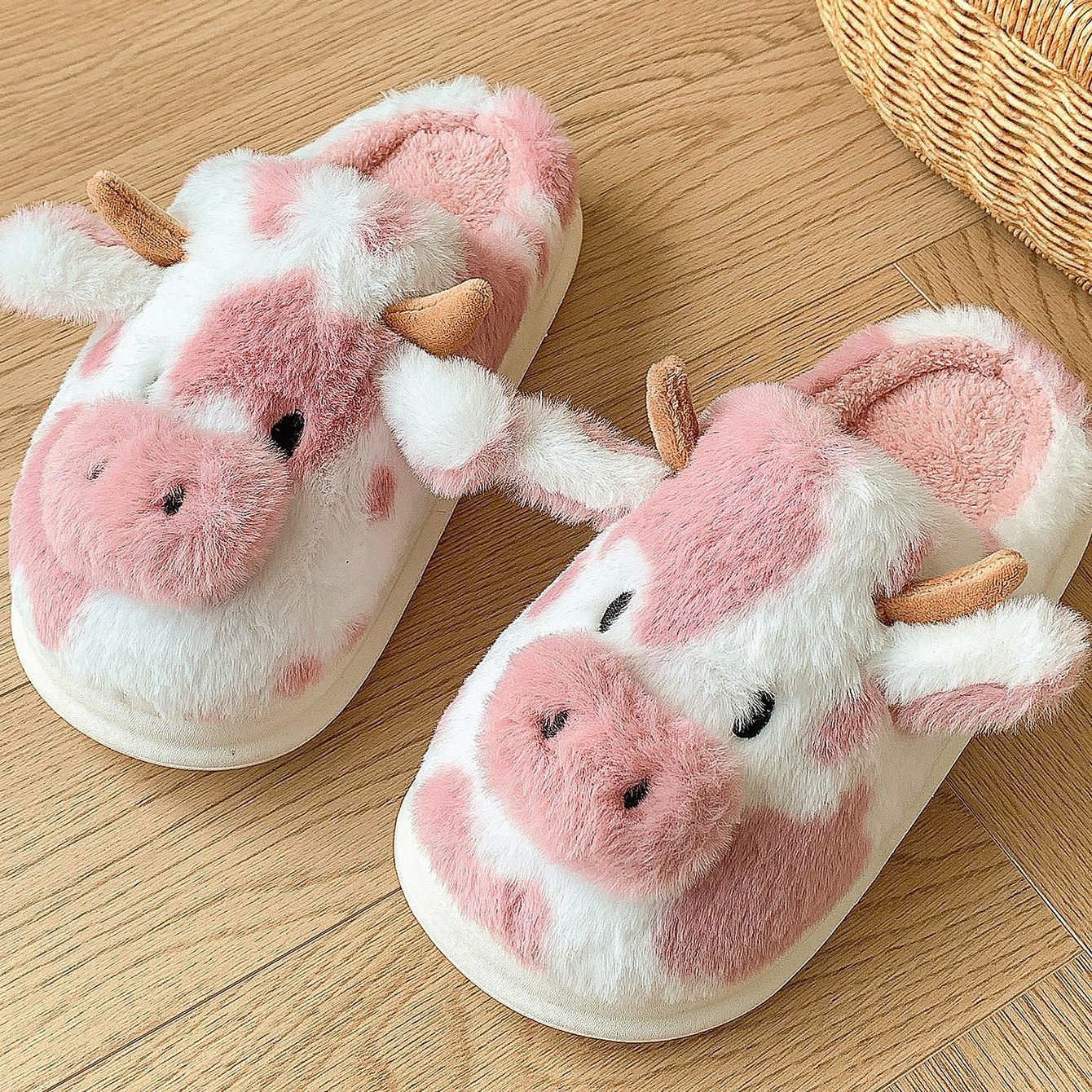 Cute Cartoon Cow Plush Slippers - Wholesale Electronics