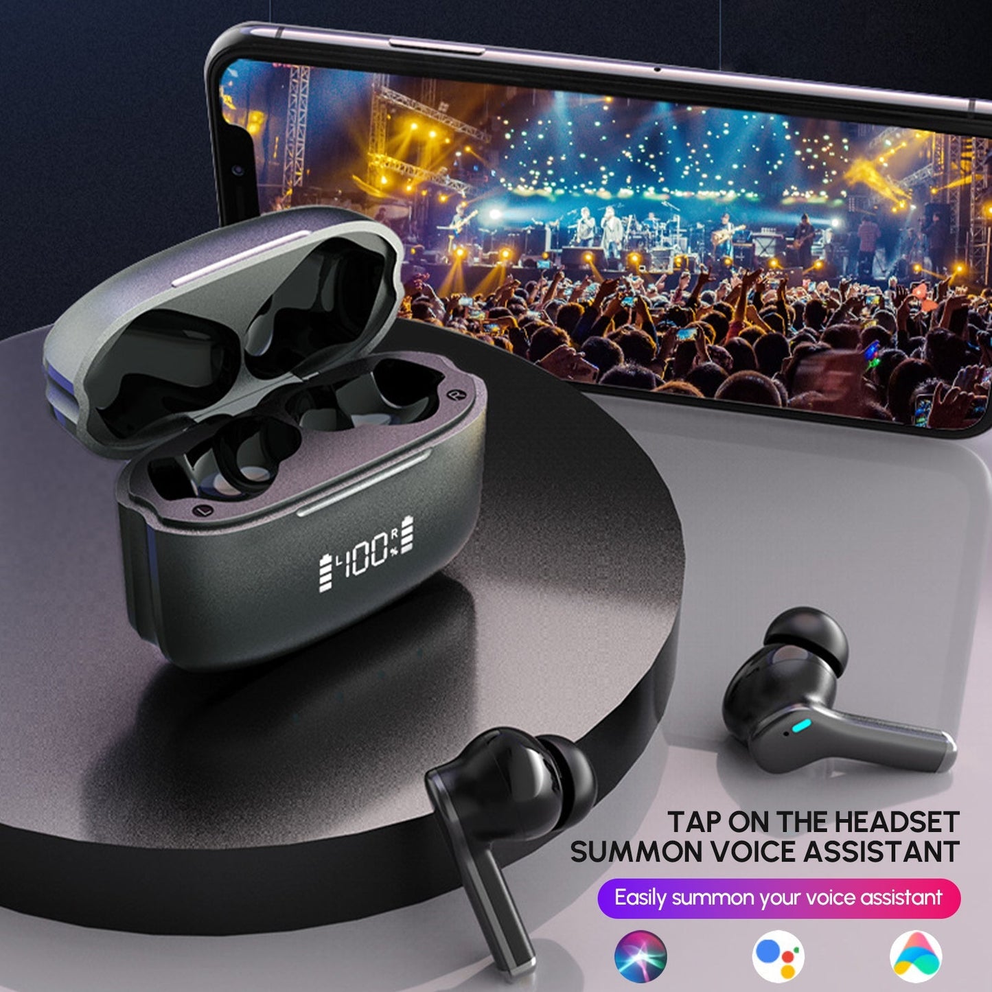 Dual Noise Cancelling True Wireless Earbuds Bluetooth Headphones - Wholesale Electronics