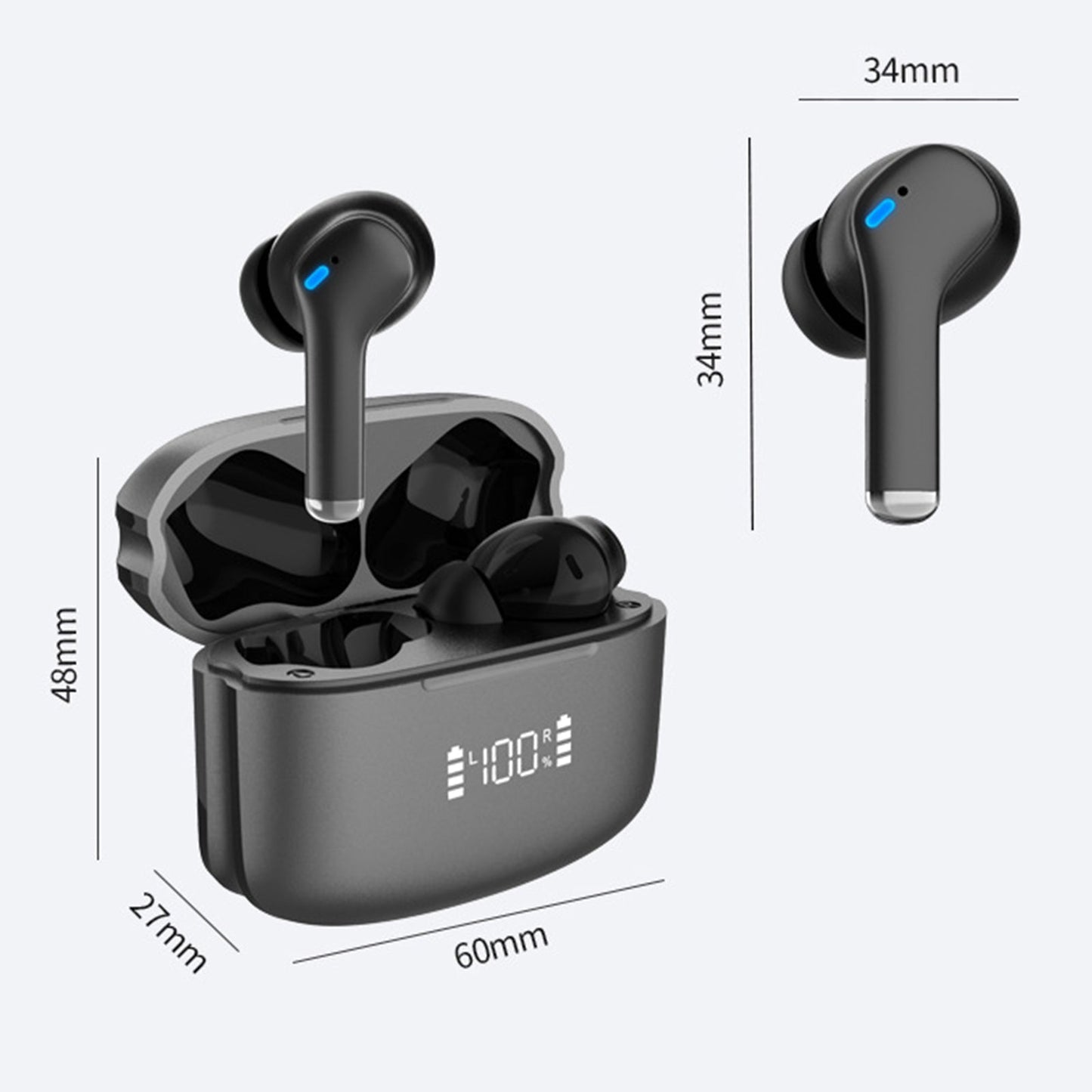 Dual Noise Cancelling True Wireless Earbuds Bluetooth Headphones - Wholesale Electronics