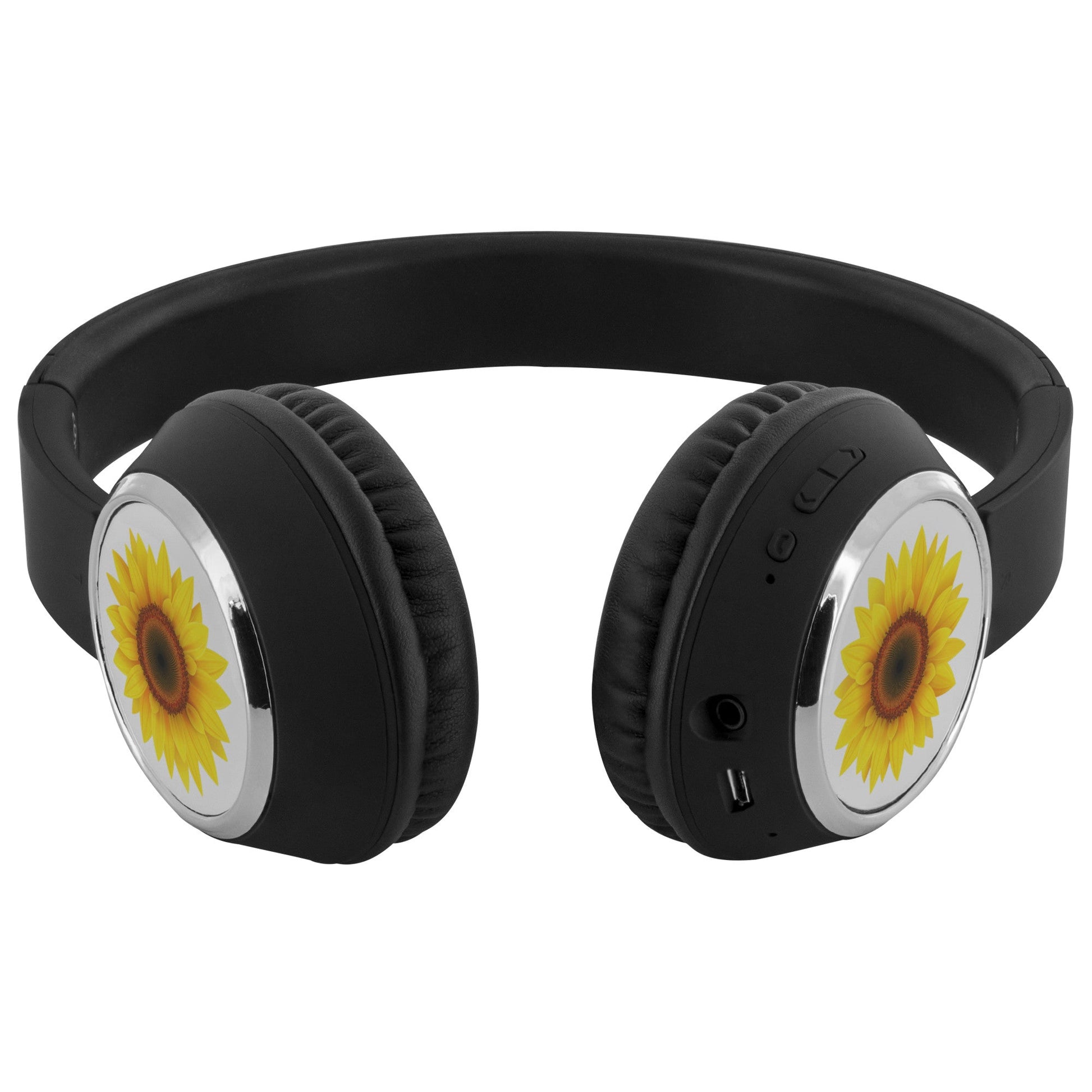 FBD Audio Gear, Silky - Smooth Sound and Deep Bass Headphones with Bluetooth Connection, and Sunflower Design. Buy at Wholesale- Electronics.com or Fifty-Bucks-Design.shop