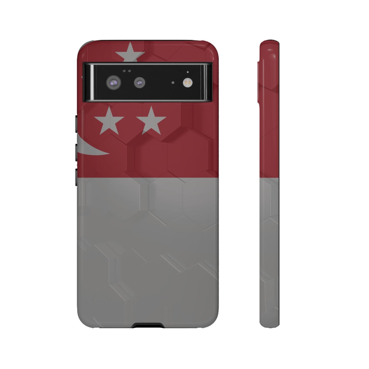 Flag of Singapore on a 3D Background | Tough Case for Google Pixel Models 5 - 8 - Wholesale Electronics