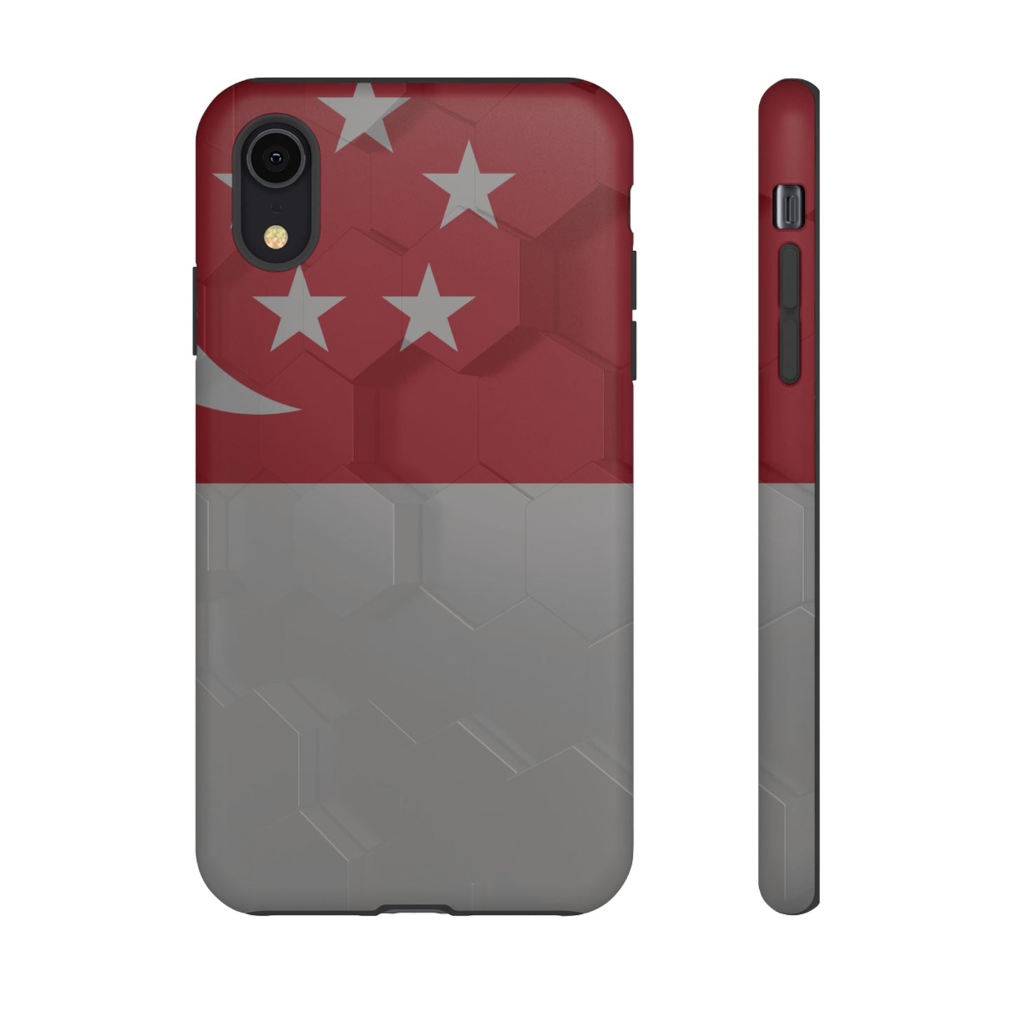 Flag of Singapore on a 3D Background | Tough Case for iPhone® Models 8 - 16 - Wholesale Electronics