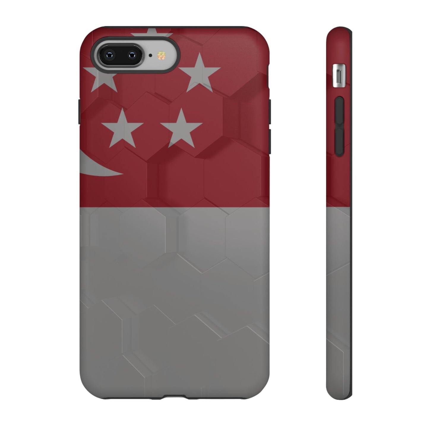 Flag of Singapore on a 3D Background | Tough Case for iPhone® Models 8 - 16 - Wholesale Electronics