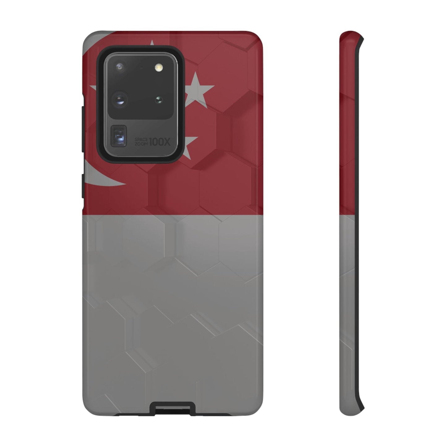 Flag of Singapore on a 3D Background | Tough Case for Samsung Galaxy Models S10 - S24 - Wholesale Electronics