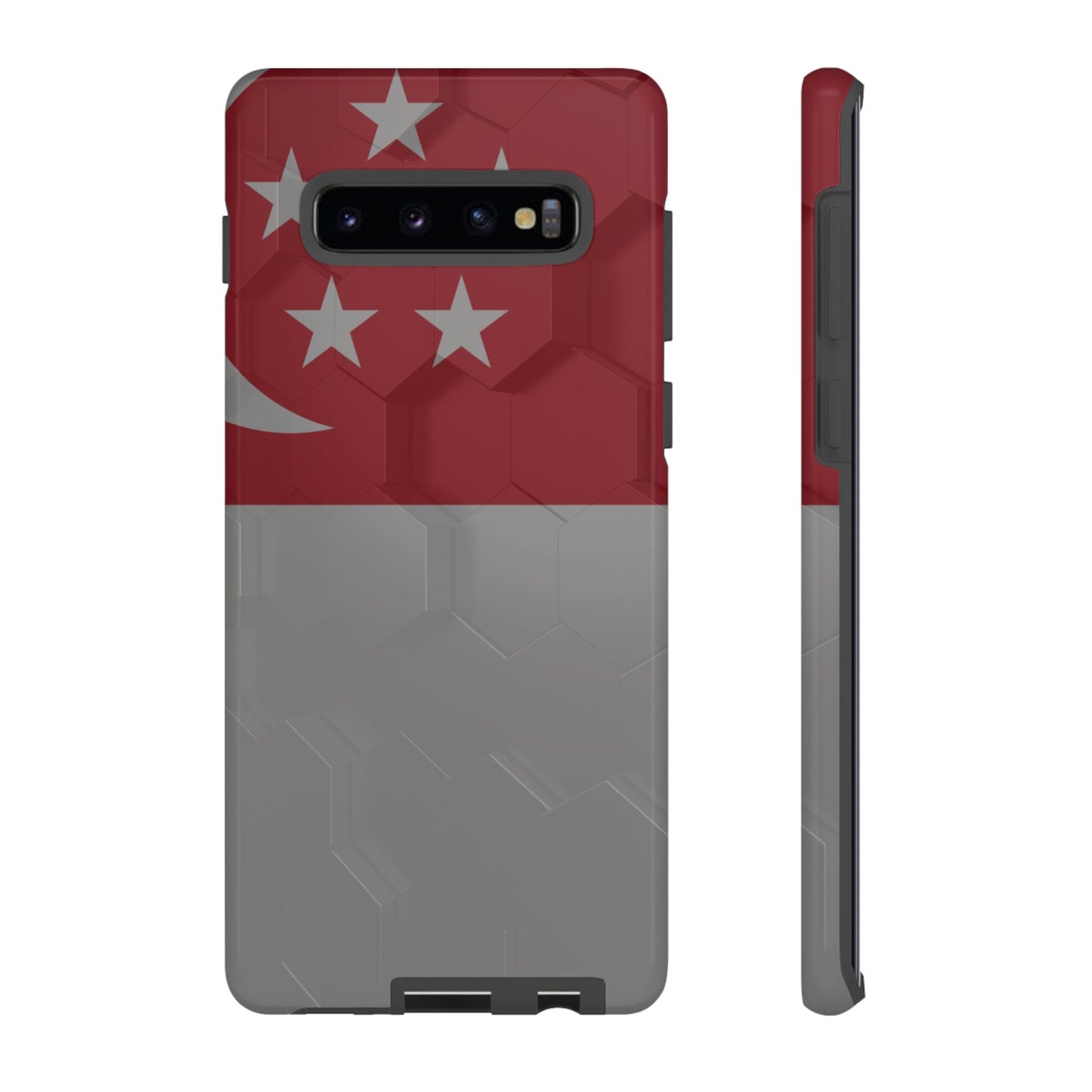 Flag of Singapore on a 3D Background | Tough Case for Samsung Galaxy Models S10 - S24 - Wholesale Electronics