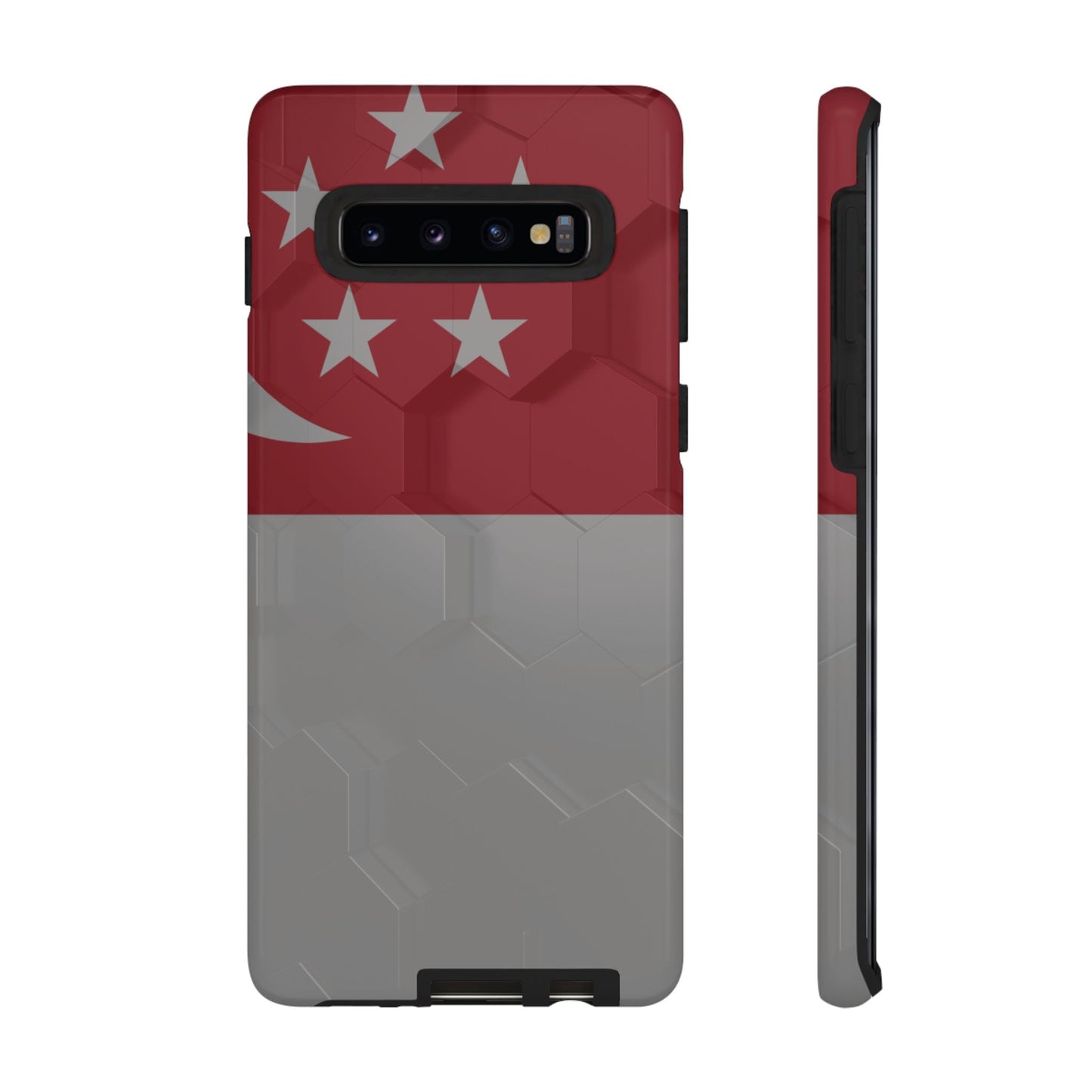 Flag of Singapore on a 3D Background | Tough Case for Samsung Galaxy Models S10 - S24 - Wholesale Electronics