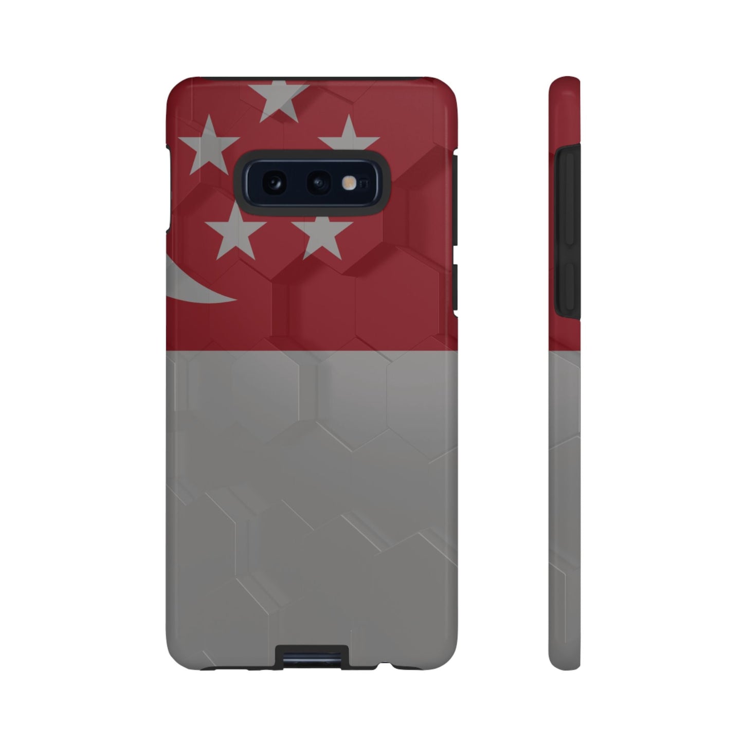 Flag of Singapore on a 3D Background | Tough Case for Samsung Galaxy Models S10 - S24 - Wholesale Electronics