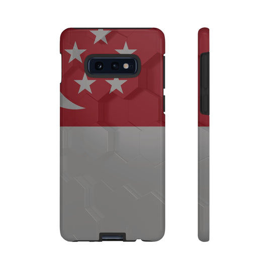 Flag of Singapore on a 3D Background | Tough Case for Samsung Galaxy Models S10 - S24 - Wholesale Electronics