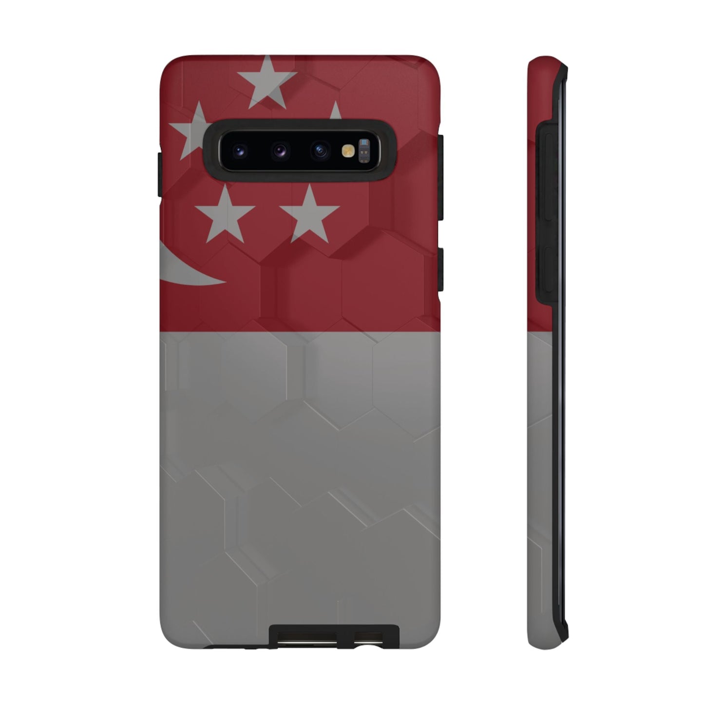 Flag of Singapore on a 3D Background | Tough Case for Samsung Galaxy Models S10 - S24 - Wholesale Electronics