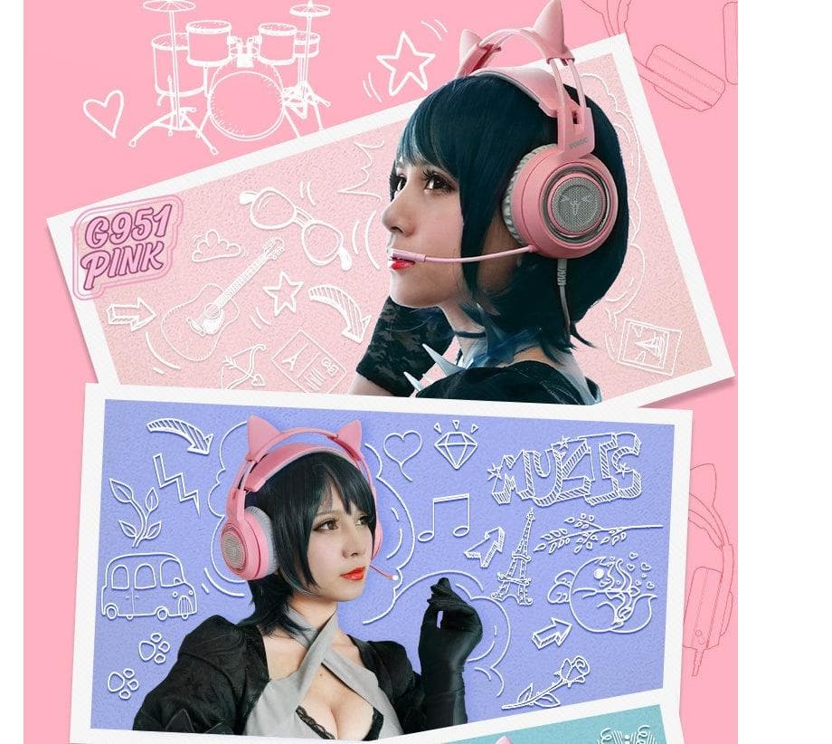 Gaming Headset G951 with Vibration and Cute Style - Wholesale Electronics