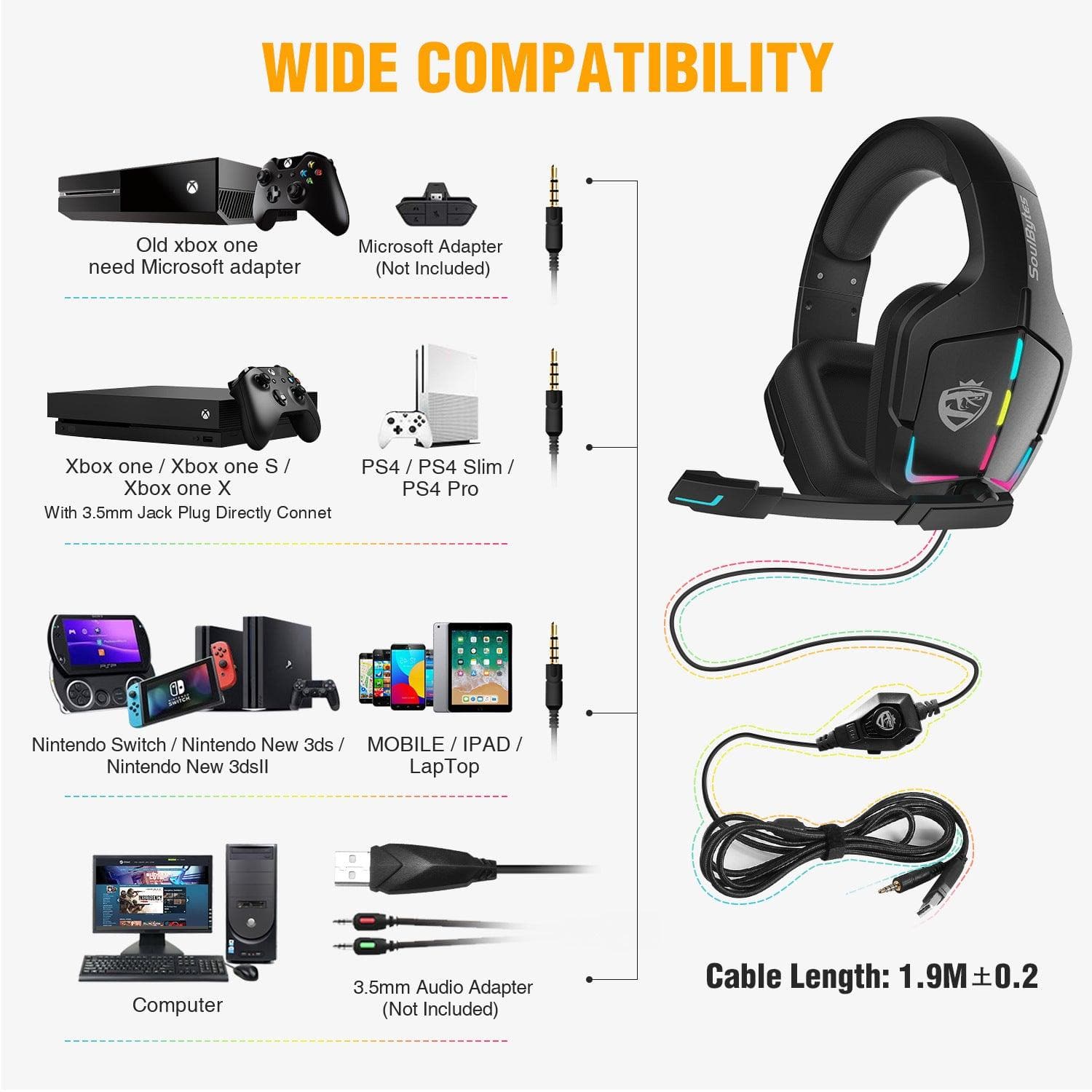 Gaming Headset with RGB Lights - Wholesale Electronics