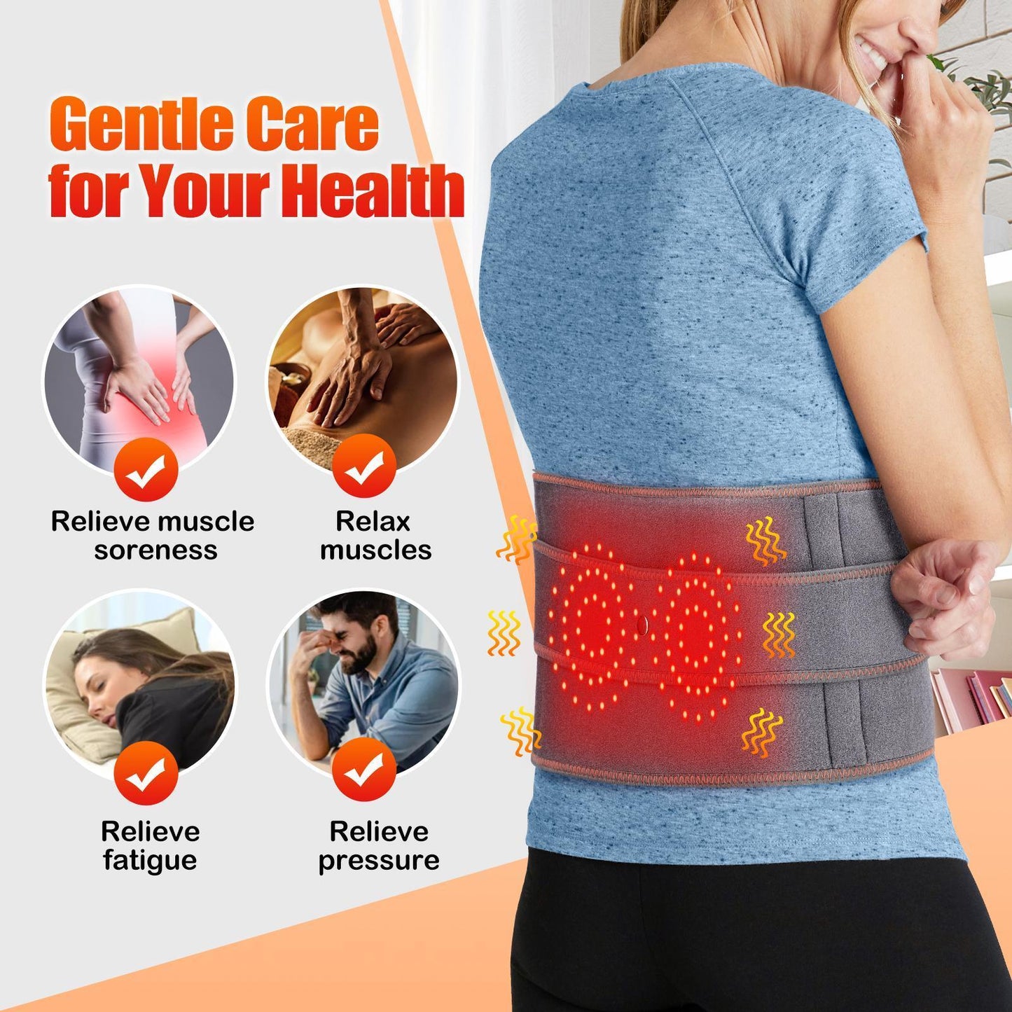 Heated Pad for Waist | 3 - Zone Heating and Virration Modes - Wholesale Electronics