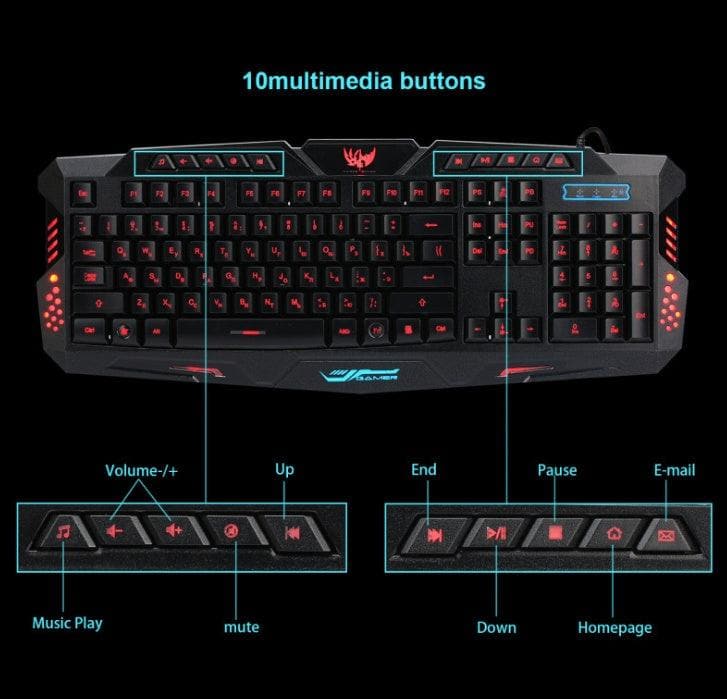 Keyboard for Gamers - Backlights (RUS version) - Wholesale Electronics