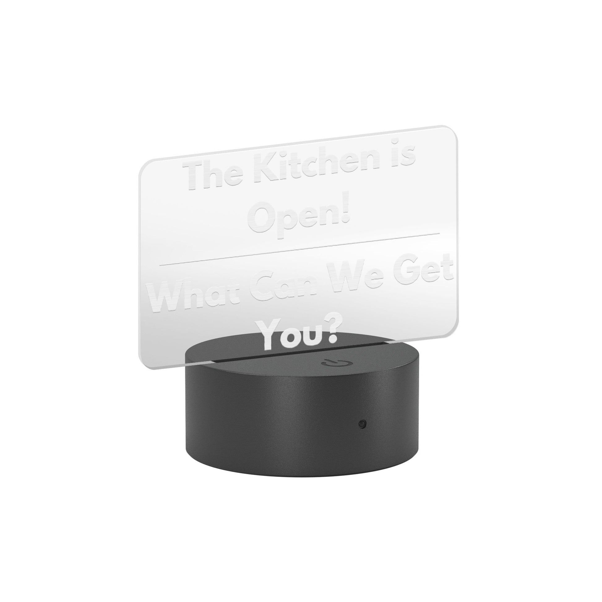 Laser - Etched "KITCHEN IS OPEN" Led Powered Sign. - Wholesale Electronics