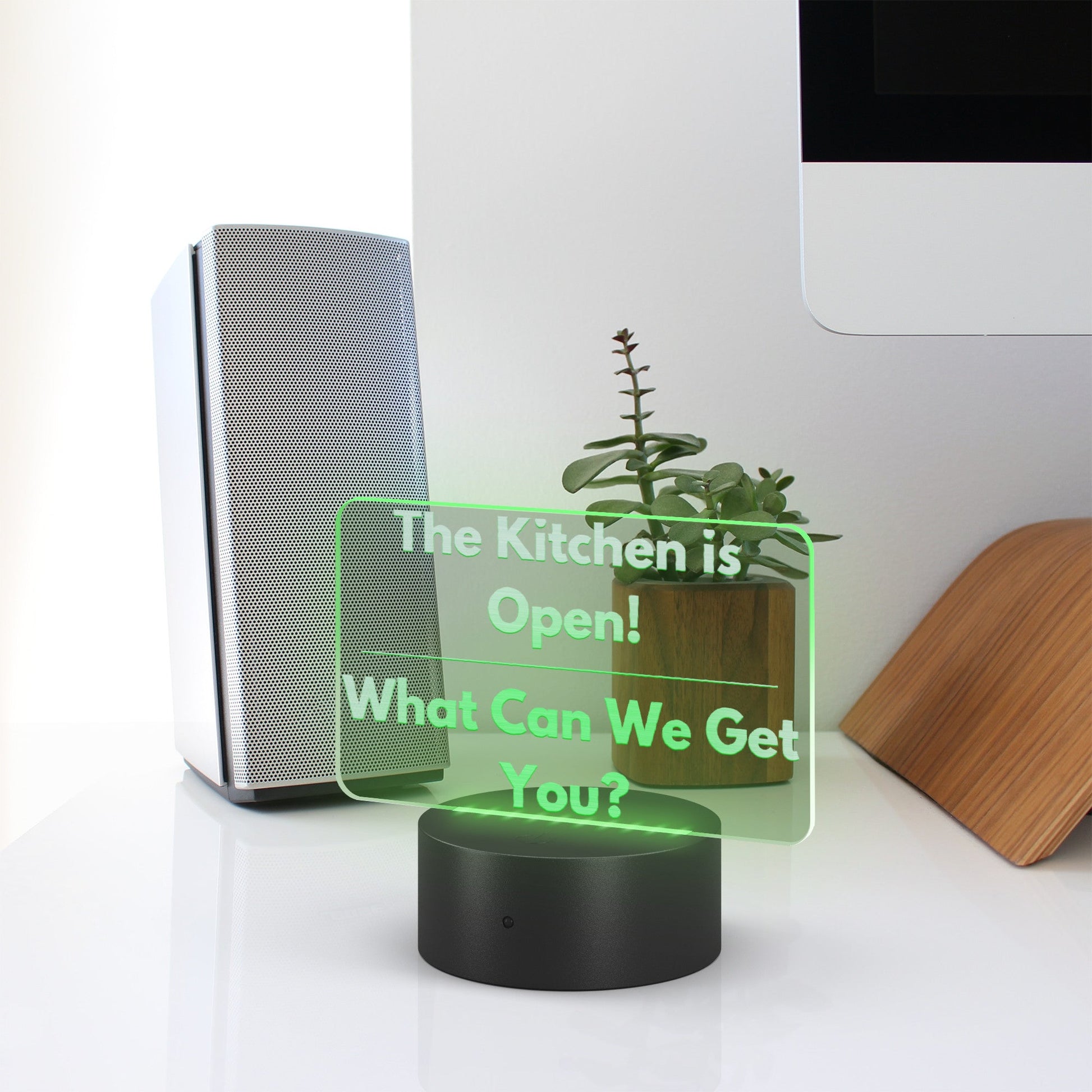 Laser - Etched "KITCHEN IS OPEN" Led Powered Sign. - Wholesale Electronics