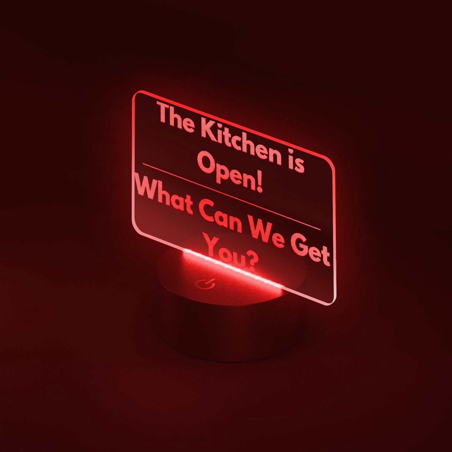 Laser - Etched "KITCHEN IS OPEN" Led Powered Sign. - Wholesale Electronics