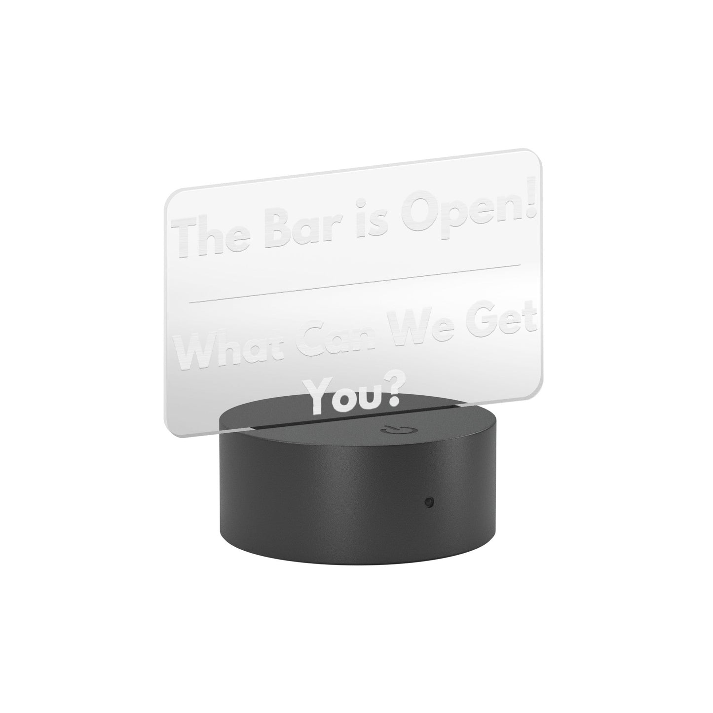 Laser - Etched "THE BAR IS OPEN" Led Powered Sign. - Wholesale Electronics