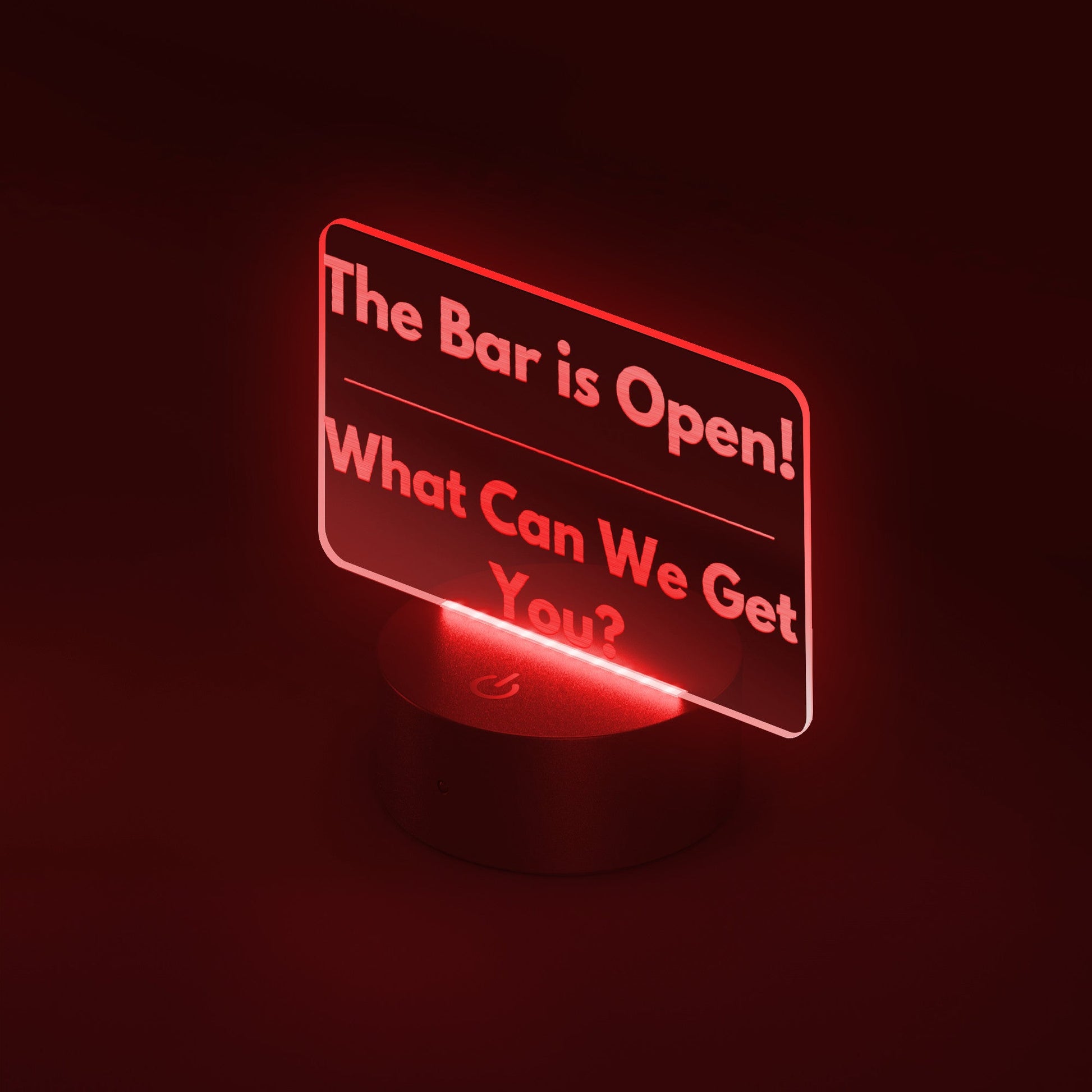 Laser - Etched "THE BAR IS OPEN" Led Powered Sign. - Wholesale Electronics