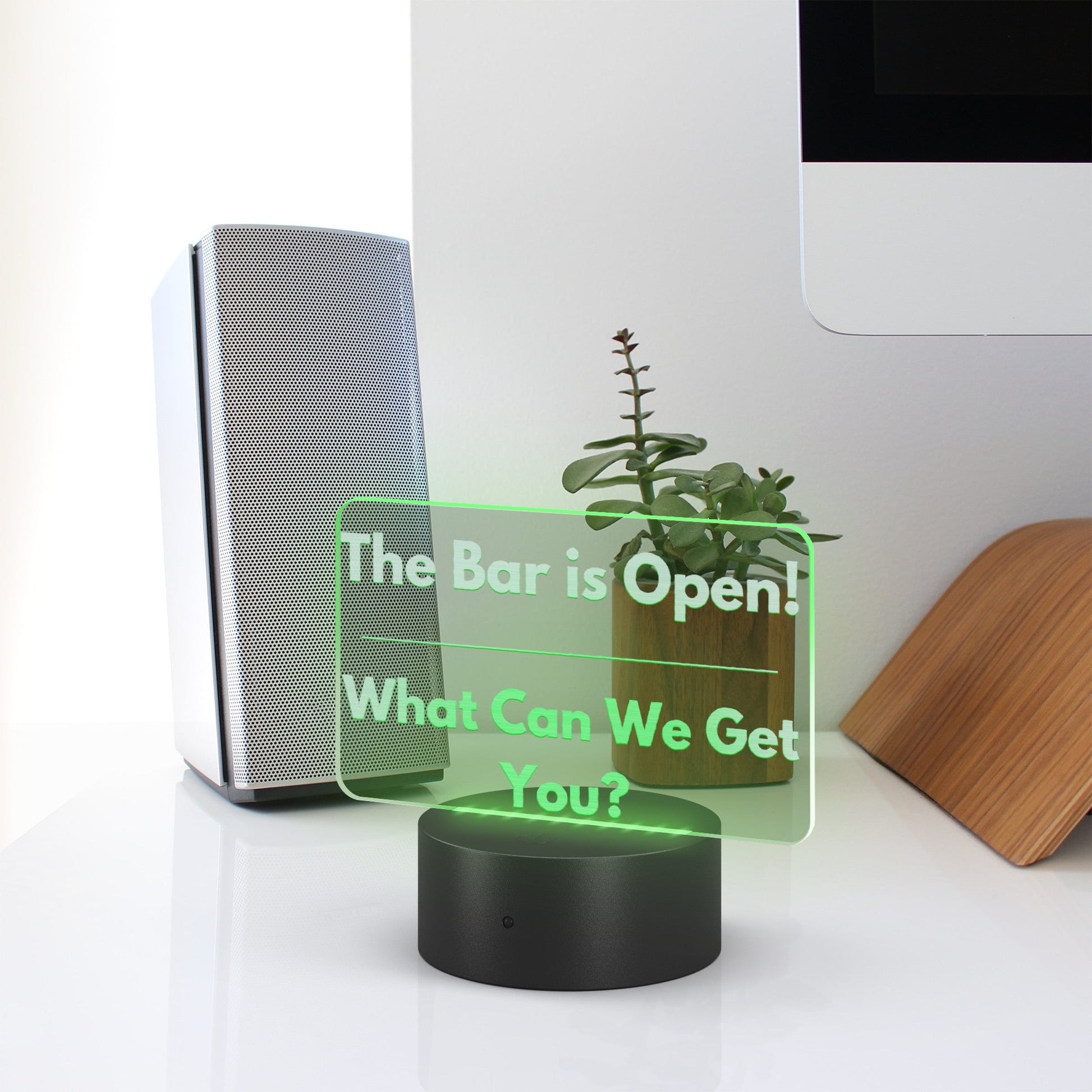 Laser - Etched "THE BAR IS OPEN" Led Powered Sign. - Wholesale Electronics