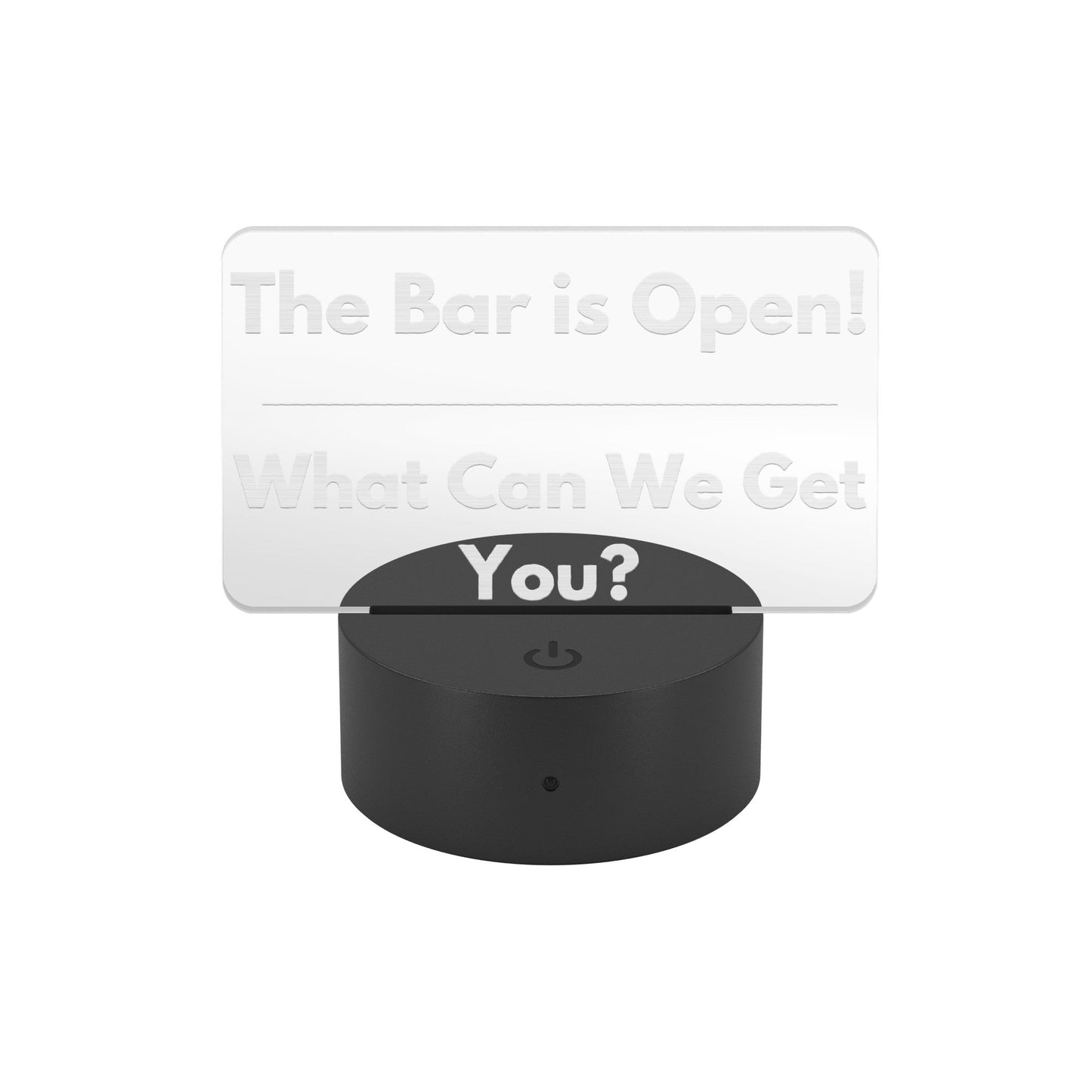 Laser - Etched "THE BAR IS OPEN" Led Powered Sign. - Wholesale Electronics