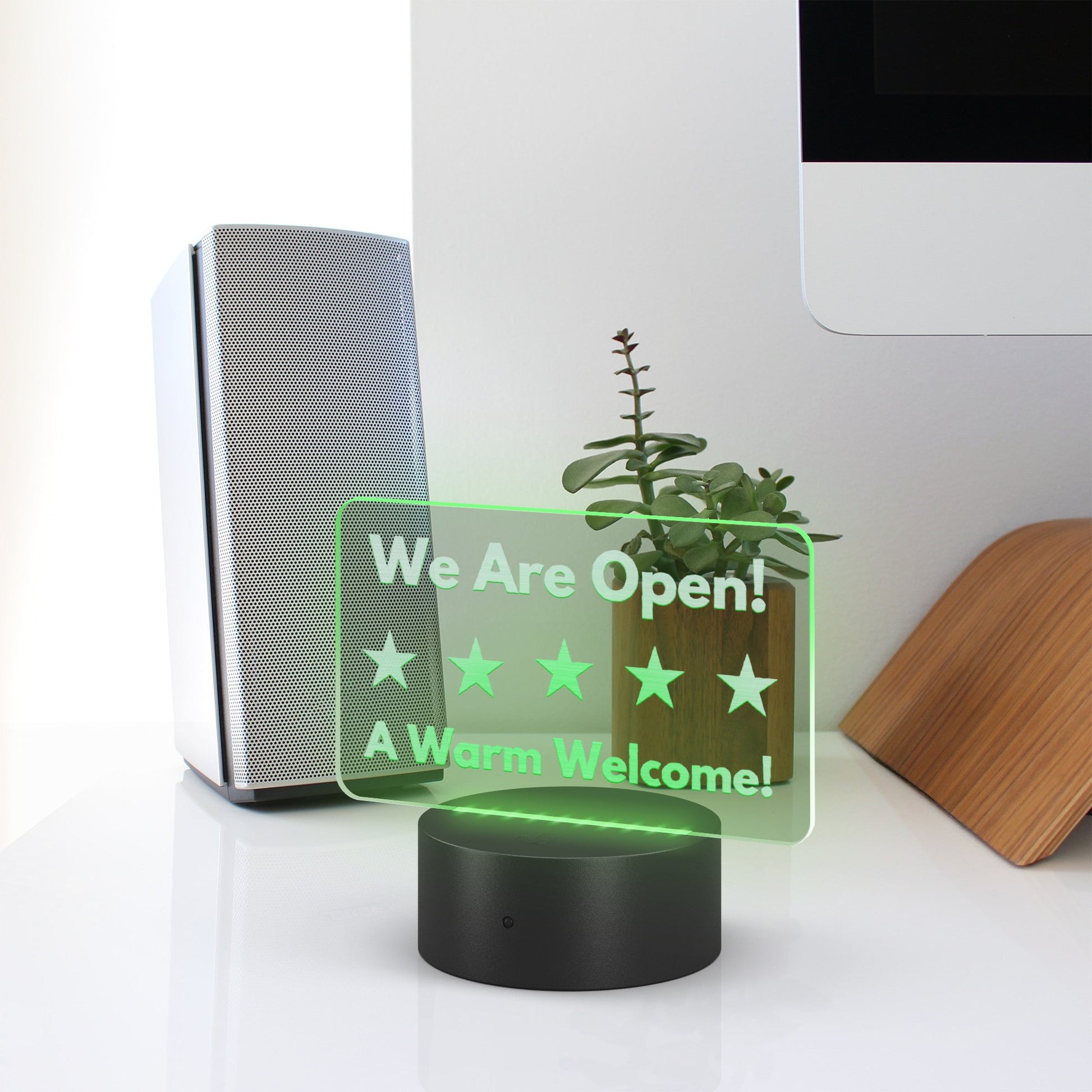 Laser - Etched "WE ARE OPEN" Led Powered Sign. - Wholesale Electronics