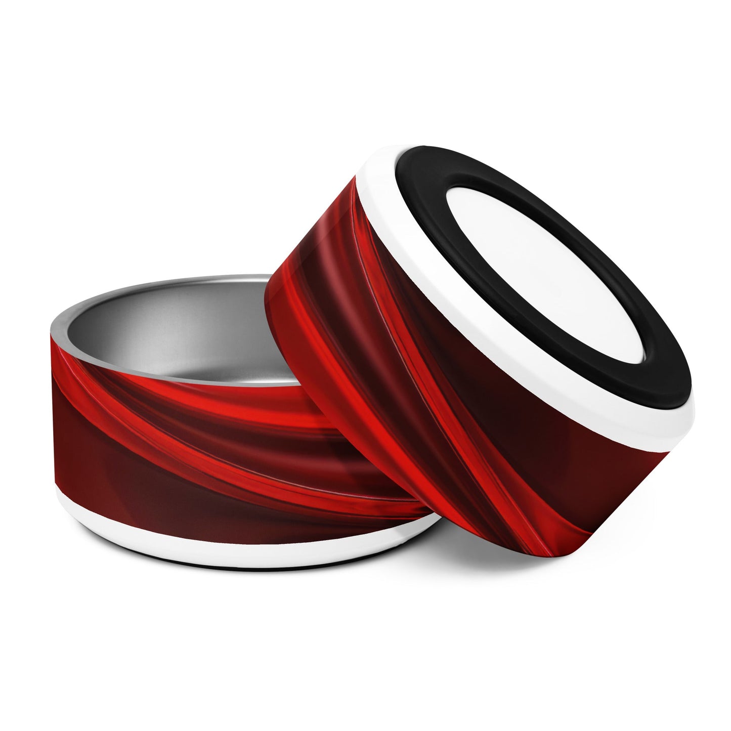 Pet Bowl with a Red Stainless Steel Waves | 0.5 and 0.9 litres | Design by FBD - Wholesale Electronics