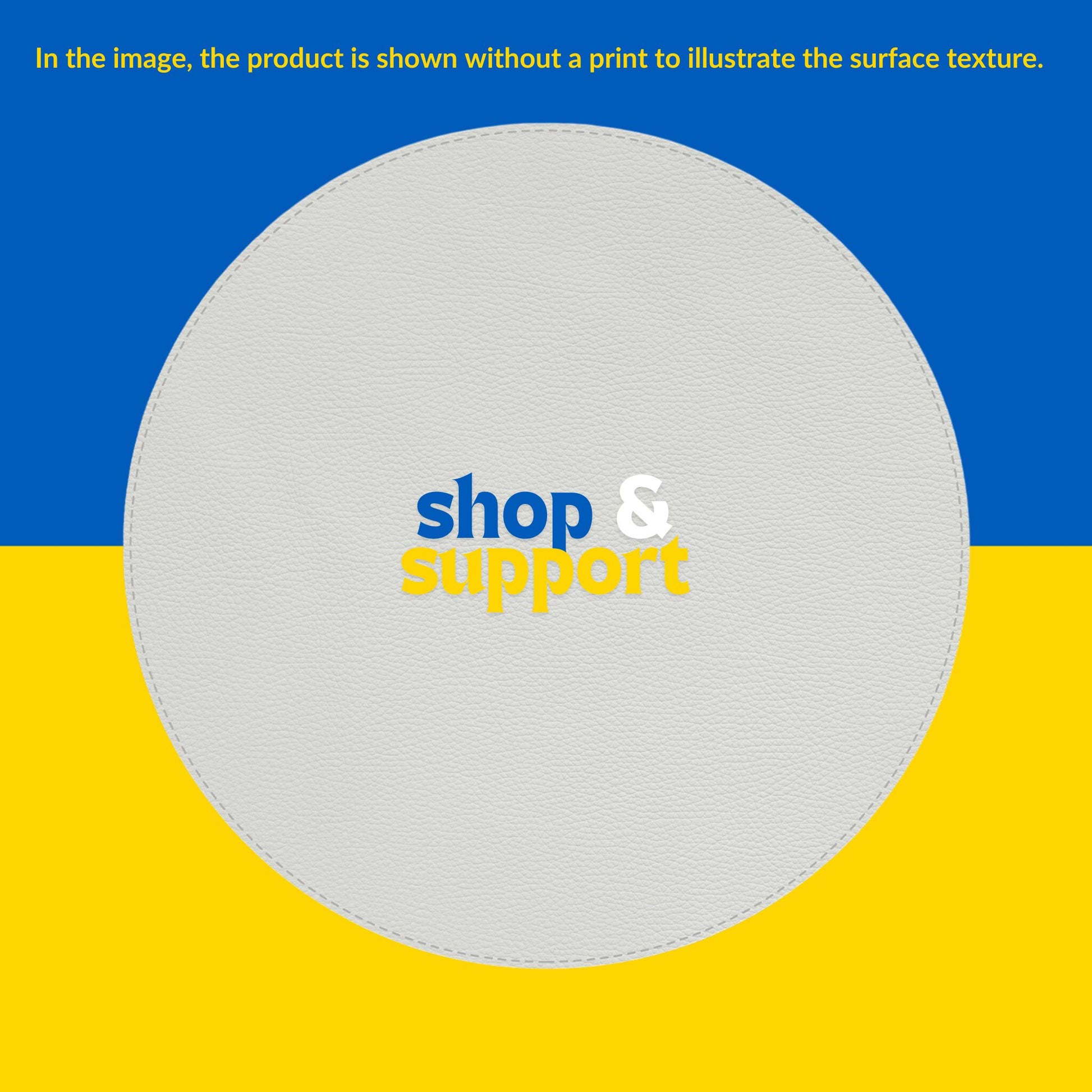 Shop and Support: Circle Shaped PU Leather Mouse Pad with Slava Ukraini Design. - Wholesale Electronics