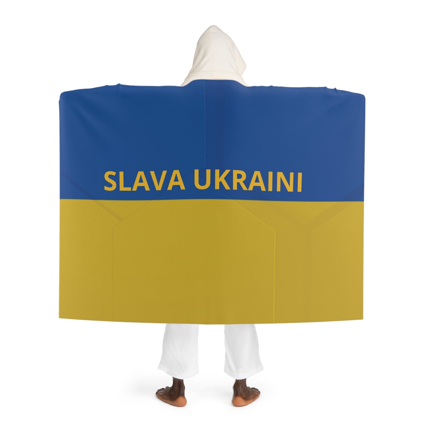 Shop and Support: Hooded Sherpa Fleece Blanket with Slava Ukraini Design. - Wholesale Electronics