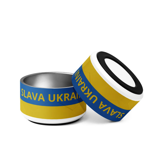 Shop and Support: Stainless Steel Pet Bowl with Slava Ukraini Design in Two Sizes - Wholesale Electronics