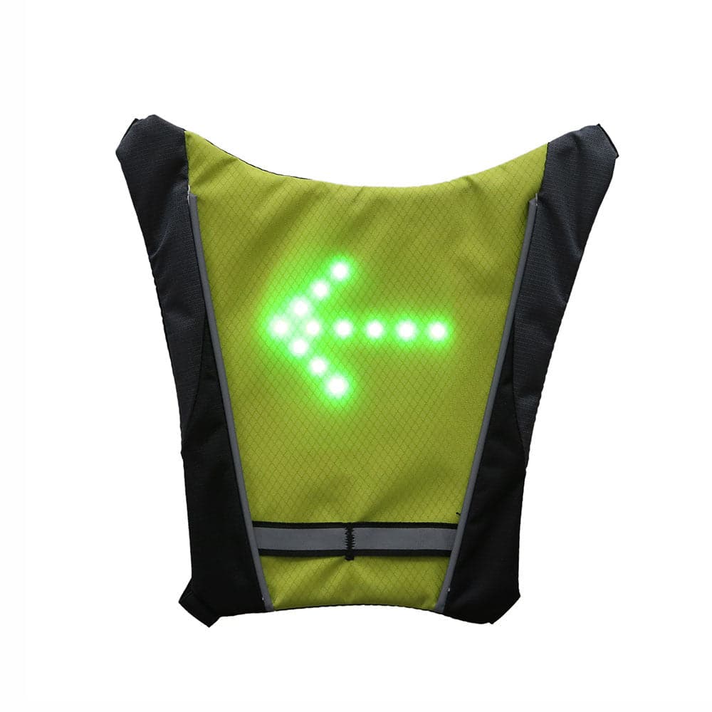 USB Rechargeable Reflective Vest Backpack with LED Turn Signal Light - Wholesale Electronics