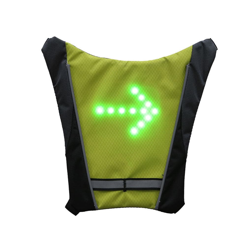 USB Rechargeable Reflective Vest Backpack with LED Turn Signal Light - Wholesale Electronics