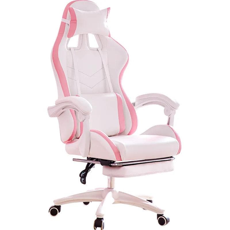 WCG Pink Gaming Chair with Leg Rest and Ergonomic Design - Wholesale Electronics