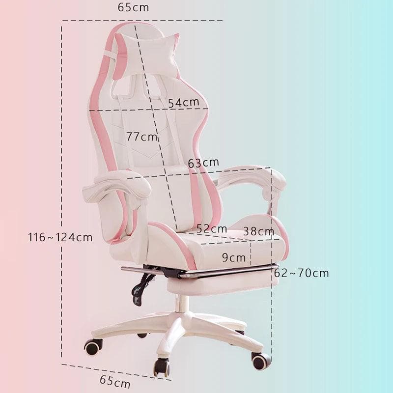 WCG Pink Gaming Chair with Leg Rest and Ergonomic Design - Wholesale Electronics