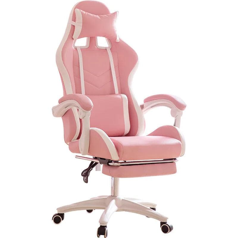 WCG Pink Gaming Chair with Leg Rest and Ergonomic Design - Wholesale Electronics