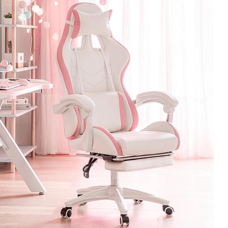 WCG Pink Gaming Chair with Leg Rest and Ergonomic Design - Wholesale Electronics