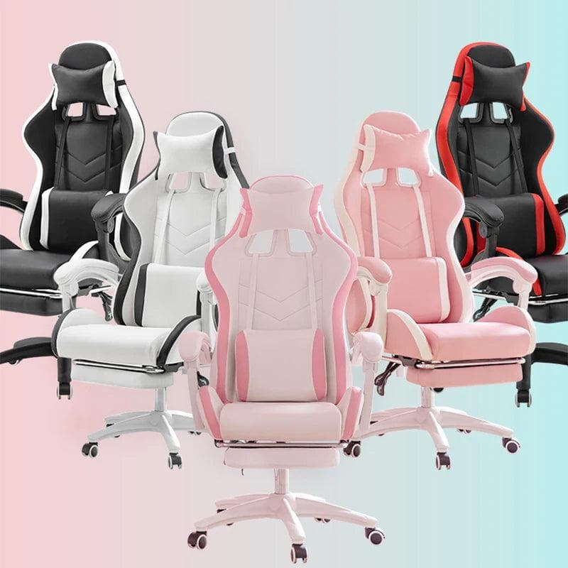 WCG Pink Gaming Chair with Leg Rest and Ergonomic Design - Wholesale Electronics