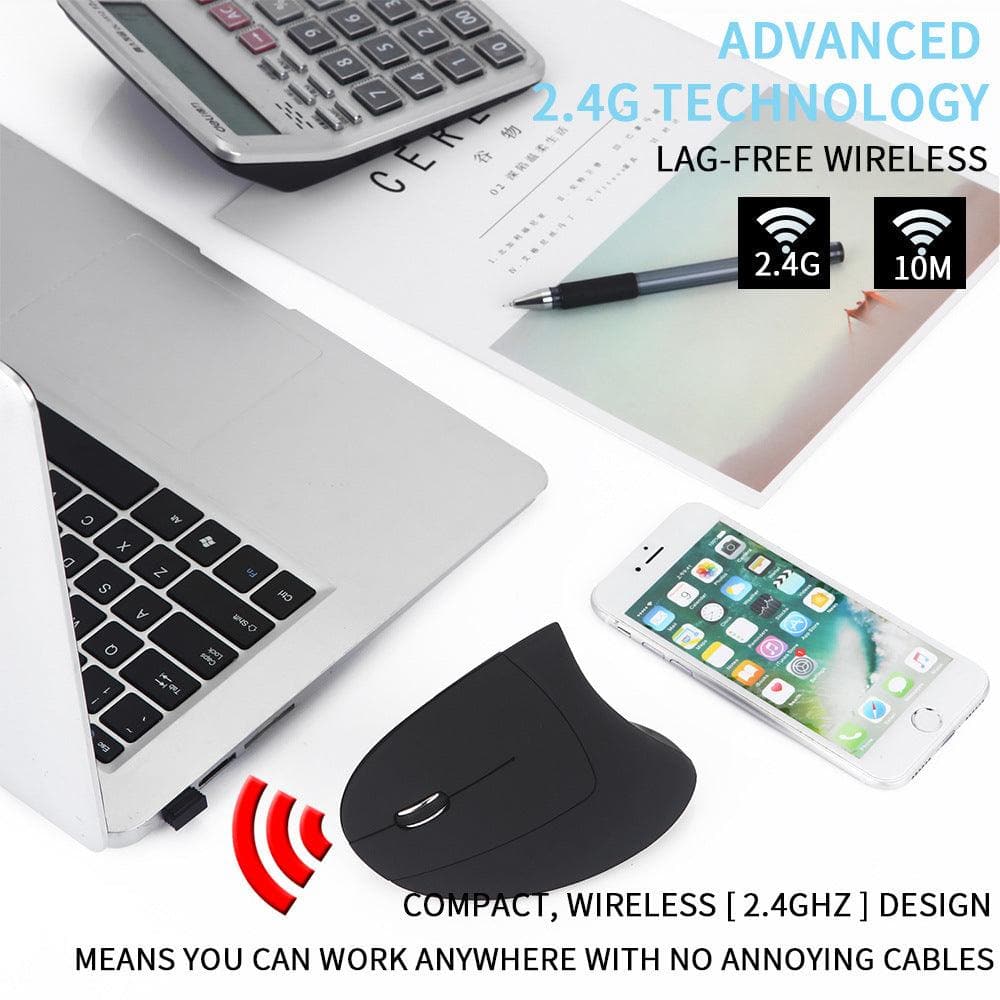 Wireless Mouse with Vertical Grip (Left) - Wholesale Electronics